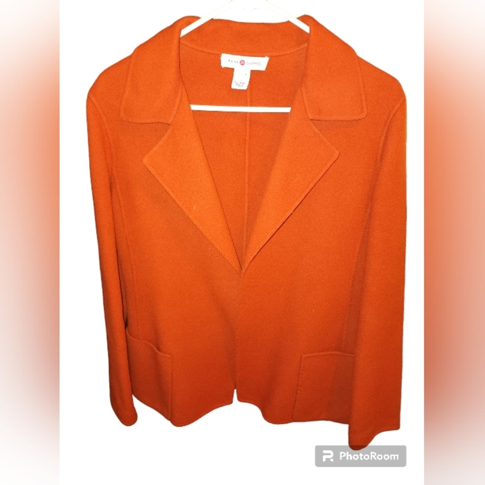 REAL CLOTHES EUC Wool Blazer Sz 8 Burnt Orange In Color
